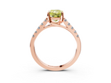 Rose gold Fancy Yellow Radiant  Cut Pavé Band Solitaire Ring with Four-Prong Setting_28