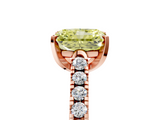 Rose gold Fancy Yellow Radiant  Cut Pavé Band Solitaire Ring with Four-Prong Setting_30