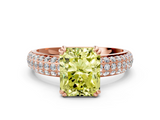 Rose gold Fancy Yellow Radiant  Cut Pave Diamond Engagement Ring with Channel Set Band and Four-Prong Setting_20