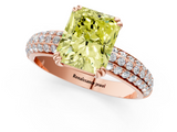 Rose gold Fancy Yellow Radiant  Cut Pave Diamond Engagement Ring with Channel Set Band and Four-Prong Setting_21