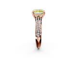 Rose gold Fancy Yellow Radiant  Cut Pave Diamond Engagement Ring with Channel Set Band and Four-Prong Setting_22