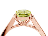 Rose gold Fancy Yellow Radiant Cut Solitaire Cathedral Diamond Engagement Ring with Channel-Set Band and Four-Prong Setting_7