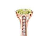 Rose gold Fancy Yellow Radiant Cut Solitaire Cathedral Diamond Engagement Ring with Channel-Set Band and Four-Prong Setting_8