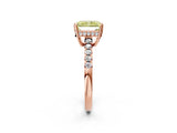 Rose gold Fancy Yellow Radiant Cut Solitaire Diamond Engagement Ring with Pavé Band and Six-Prong Setting_14