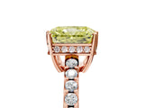 Rose gold Fancy Yellow Radiant Cut Solitaire Diamond Engagement Ring with Pavé Band and Six-Prong Setting_17