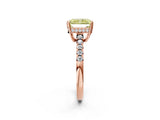 Rose gold Fancy Yellow Radiant Cut Solitaire Diamond Engagement Ring with Pavé Band and Six-Prong Setting_26