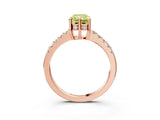 Rose gold Fancy Yellow Radiant Cut Solitaire Diamond Engagement Ring with Pavé Band and Six-Prong Setting_27