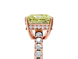 Rose gold Fancy Yellow Radiant Cut Solitaire Diamond Engagement Ring with Pavé Band and Six-Prong Setting_29