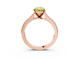 Rose gold Fancy Yellow Radiant  Cut Solitaire Diamond Engagement Ring with Pave Band and Four-Prong Setting_149