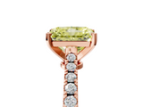 Rose gold Fancy Yellow Radiant  Cut Solitaire Diamond Engagement Ring with Pave Band and Four-Prong Setting_151
