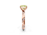 Rose gold Fancy Yellow Radiant Cut Solitaire Diamond Engagement Ring with Twisted Pave Band and Four-Prong Setting_5
