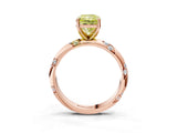 Rose gold Fancy Yellow Radiant Cut Solitaire Diamond Engagement Ring with Twisted Pave Band and Four-Prong Setting_6