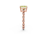 Rose gold Fancy Yellow Radiant Cut Solitaire Diamond Ring with Infinity Twist Band and Four-Prong Setting_2