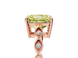 Rose gold Fancy Yellow Radiant Cut Solitaire Diamond Ring with Infinity Twist Band and Four-Prong Setting_5