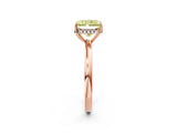 Rose gold Fancy Yellow Radiant Cut Solitaire Diamond Ring with Prong Setting and Plain Band_2