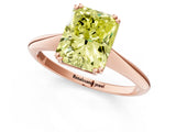 Rose gold Fancy Yellow Radiant Cut Solitaire Diamond Ring with Six-Prong Setting and Classic Band_13