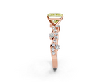 Rose gold Fancy Yellow Radiant  Cut Solitaire Diamond Twisted Band with Pave Setting_29