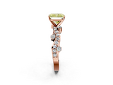 Rose gold Fancy Yellow Radiant  Cut Solitaire Diamond Twisted Band with Pave Setting_30