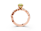 Rose gold Fancy Yellow Radiant  Cut Solitaire Diamond Twisted Band with Pave Setting_32
