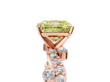 Rose gold Fancy Yellow Radiant  Cut Solitaire Diamond Twisted Band with Pave Setting_33