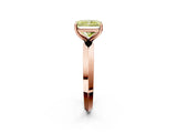 Rose gold Fancy Yellow Radiant  Cut Solitaire Engagement Ring with Flat Band and Four-Prong Setting 3