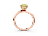 Rose gold Fancy Yellow Radiant  Cut Solitaire Engagement Ring with Flat Band and Four-Prong Setting 4