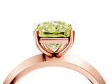 Rose gold Fancy Yellow Radiant  Cut Solitaire Engagement Ring with Flat Band and Four-Prong Setting 5