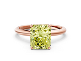 Rose gold Fancy Yellow Radiant  Cut Solitaire Engagement Ring with Four-Prong Setting and Classic Band_20