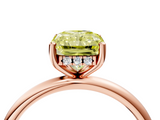 Rose gold Fancy Yellow Radiant  Cut Solitaire Engagement Ring with Four-Prong Setting and Classic Band_24