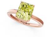 Rose gold Fancy Yellow Radiant  Cut Solitaire Engagement Ring with Four-Prong Setting on a Classic Band_21