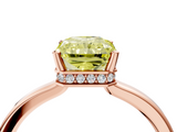 Rose gold Fancy Yellow Radiant  Cut Solitaire Engagement Ring with Four-Prong Setting on a Classic Band_24