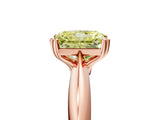 Rose gold Fancy Yellow Radiant  Cut Solitaire Engagement Ring with Tapered Band and Four-Prong Setting 5