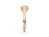 Rose gold Fancy Yellow Radiant Cut Solitaire Engagement Ring with Tapered Band and Four-Prong Setting_5
