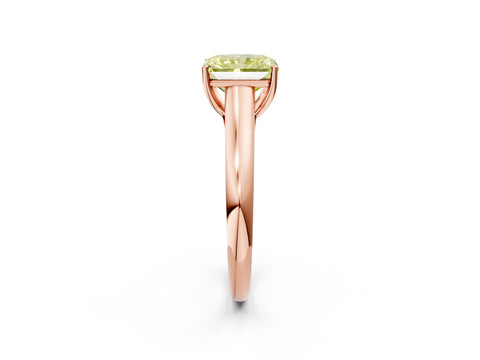 Rose gold Fancy Yellow Radiant Cut Solitaire Engagement Ring with Tapered Band and Four-Prong Setting_5