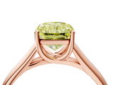 Rose gold Fancy Yellow Radiant Cut Solitaire Engagement Ring with Tapered Band and Four-Prong Setting_7