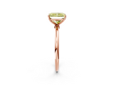 Rose gold Fancy Yellow Radiant  Cut Solitaire Engagement Ring with Thin Band and Four-Prong Setting_5