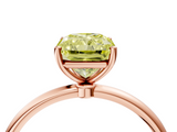Rose gold Fancy Yellow Radiant  Cut Solitaire Engagement Ring with Thin Band and Four-Prong Setting_7