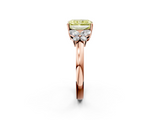 Rose gold Fancy Yellow Radiant  Cut Solitaire Floral Diamond Ring with Four-Prong Setting_39