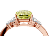 Rose gold Fancy Yellow Radiant  Cut Solitaire Floral Diamond Ring with Four-Prong Setting_41
