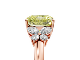 Rose gold Fancy Yellow Radiant  Cut Solitaire Floral Diamond Ring with Four-Prong Setting_42