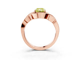 Rose gold Fancy Yellow Radiant Cut Solitaire Intertwined Band Prong Setting Ring_3
