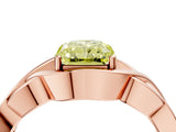 Rose gold Fancy Yellow Radiant Cut Solitaire Intertwined Band Prong Setting Ring_4