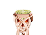 Rose gold Fancy Yellow Radiant Cut Solitaire Intertwined Band Prong Setting Ring_5