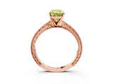 Rose gold Fancy Yellow Radiant Cut Solitaire Milgrain Engraved Band with Four-Prong Setting_3