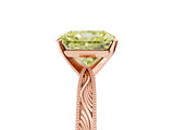Rose gold Fancy Yellow Radiant Cut Solitaire Milgrain Engraved Band with Four-Prong Setting_5