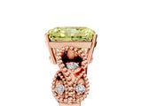 Rose gold Fancy Yellow Radiant Cut Solitaire Milgrain Leaf Band with Prong Setting_5