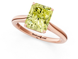 Rose gold Fancy Yellow Radiant  Cut Solitaire Ring with Cathedral Band and Four-Prong Setting_39