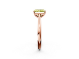 Rose gold Fancy Yellow Radiant  Cut Solitaire Ring with Cathedral Band and Four-Prong Setting_40