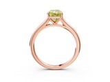 Rose gold Fancy Yellow Radiant  Cut Solitaire Ring with Cathedral Band and Four-Prong Setting_41