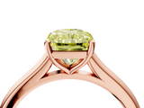 Rose gold Fancy Yellow Radiant  Cut Solitaire Ring with Cathedral Band and Four-Prong Setting_42
